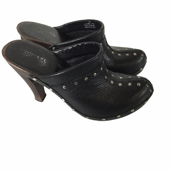 Michael Kors Leather Clog Black Size 7 - Picture 1 of 5